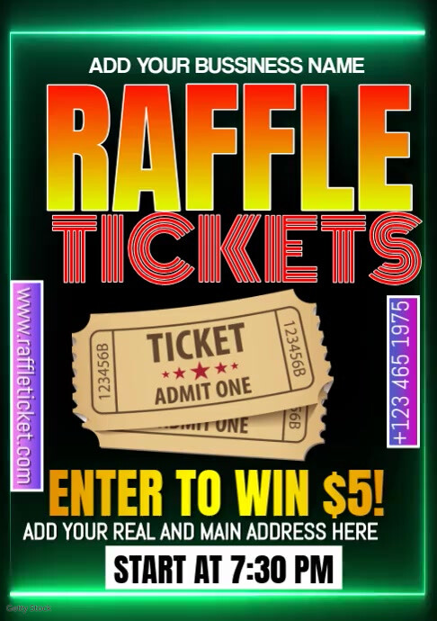 Design Raffle Tickets Horizontal Layout raffle Tickets Template | PosterMyWall