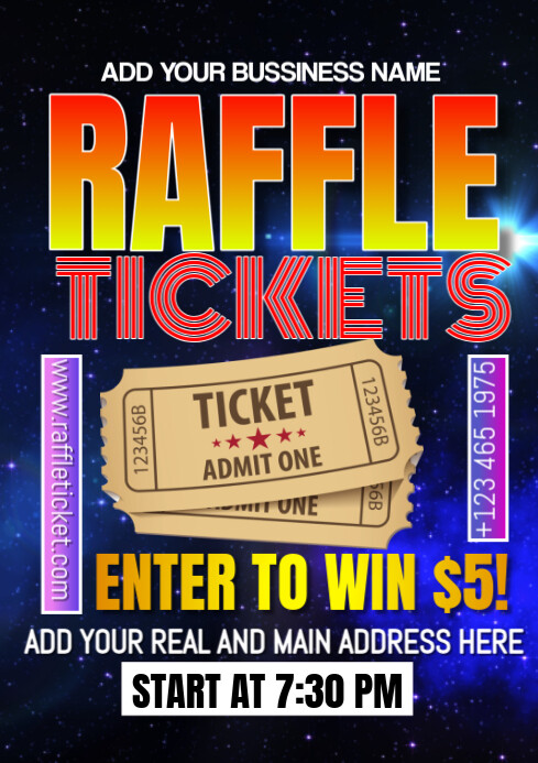 Black Raffle Event A3 Template | PosterMyWall