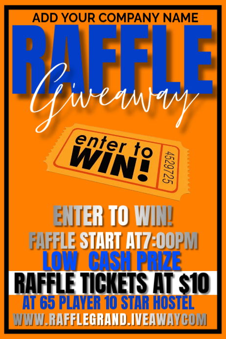 Raffle Tickets Poster Template | PosterMyWall