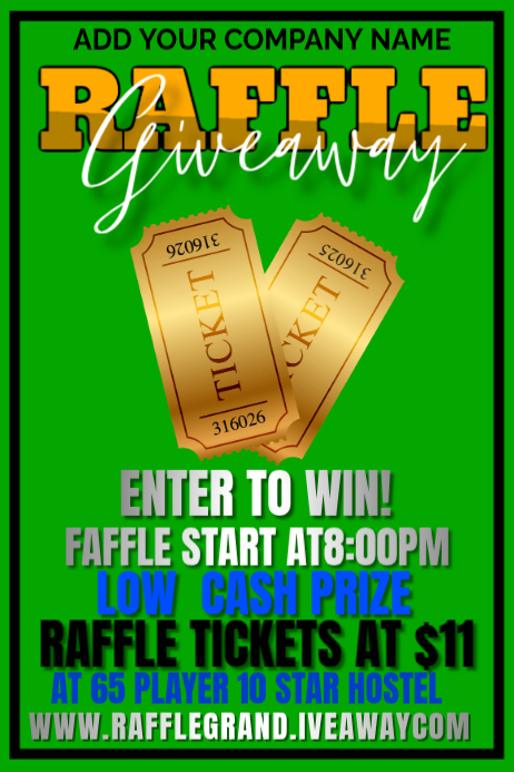 Raffle Tickets Poster Template | PosterMyWall