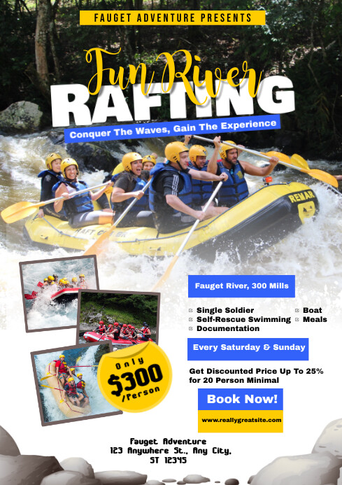 Rafting Promotion flyer Template | PosterMyWall