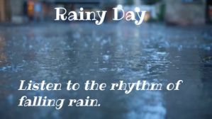 Azul Rainy Day Digital na Display Template