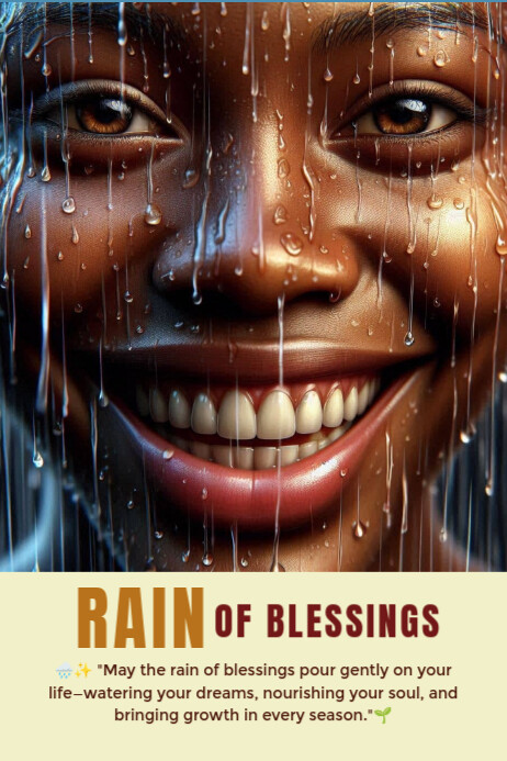 Brown Rain Of Blessings Posters Template | PosterMyWall