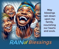 Rain of blessings Large Rectangle template