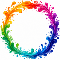 Rainbow Abstract Colorful Abstract Art | Swirls background design frame โพสต์บน Instagram template