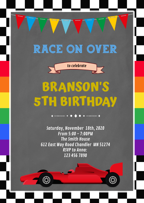 Modele Invitation Anniversaire Arc En Ciel Et Voiture De Course Postermywall Modele Invitation Anniversaire Arc En Ciel Et Voiture De Course Postermywall