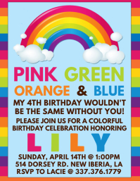 Regenbogen Geburtstag Einladung Vorlage Postermywall