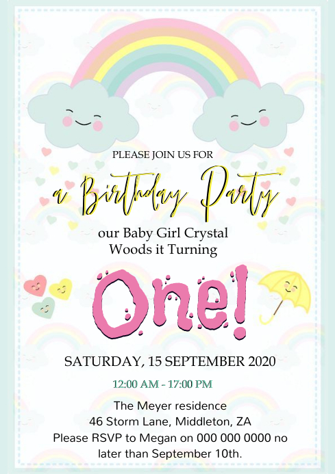Modele D Invitation De Fete D Anniversaire Arc En Ciel Postermywall Modele D Invitation De Fete D Anniversaire Arc En Ciel Postermywall