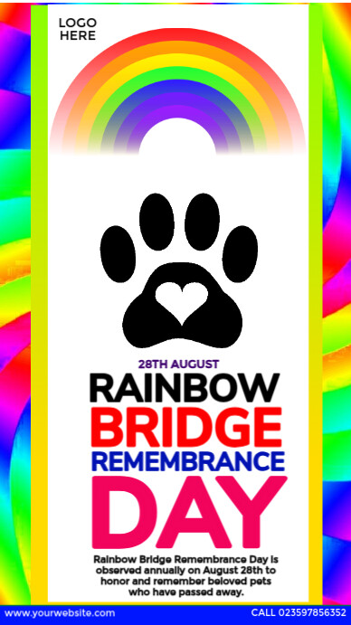 Rainbow Bridge Remembrance Day Ad Instagram-verhaal template