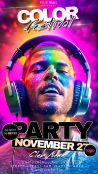 rainbow color festival event instagram story template