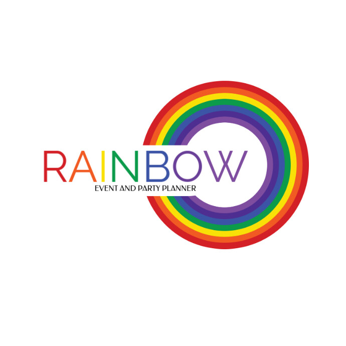Rainbow color Geometric Illustrative part end event planner Logo template