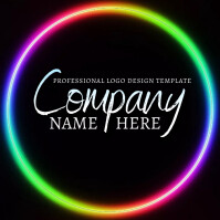 blue LIGHT GLOWING ring logo design template | PosterMyWall