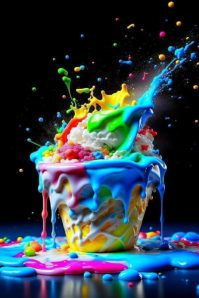 Rainbow Explosion Cupcake Plakat template
