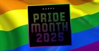 Rainbow Flag Colors animation Happy Pride Mon Facebook Shared Image template