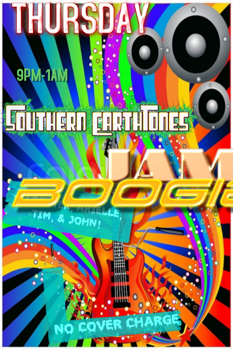 rainbow guitar music art event flyer poster template postermywall