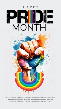 Rainbow Modern & Minimal Illustrative Pride M Digital Display (9:16) template