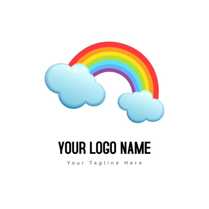 Rainbow Preschool Cloud Logo template