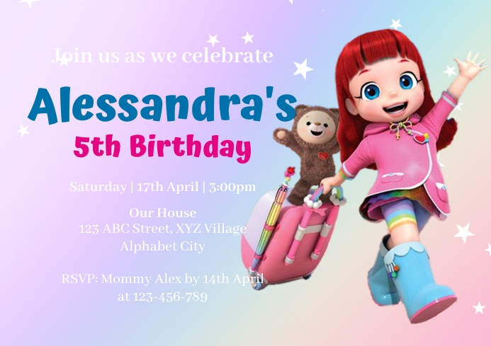 Ruby Ball Invite Copy of Rainbow Ruby Birthday Invitation | PosterMyWall