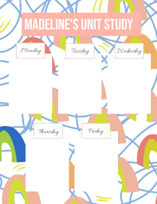 Rainbow Unit Study Lesson Plan Template | PosterMyWall
