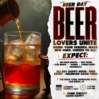 Raise a Glass: Beer Day Social Publicación de Instagram template