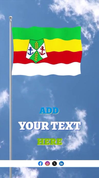 Raising Flag Of Casablanca Morocco Waving Flag Editable Instagram Reel template