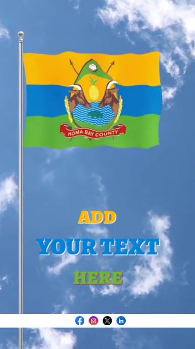 Raising Flag Of Homa Bay County Waving Flag Editable Rolka Instagram template