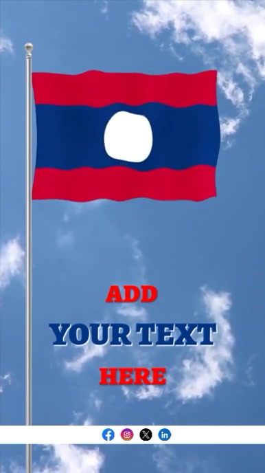 Raising Flag Of Laos Animation Editable Reel do Instagram template