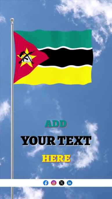 Raising Flag of Mozambique Editable Template Instagram-reel