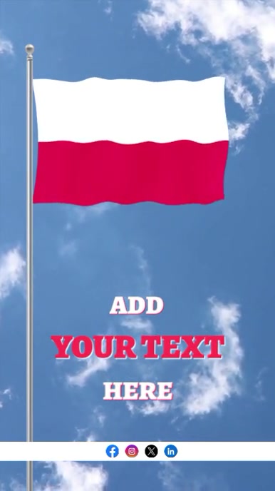 Raising Flag Of Poland Editable Instagram Reel template