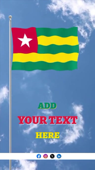 Raising Flag Of Togo Editable Instagram-Reel template