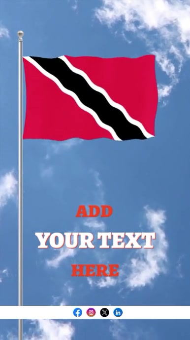 Raising Flag Of Trinidad and Tobago Editable Instagram Reel template