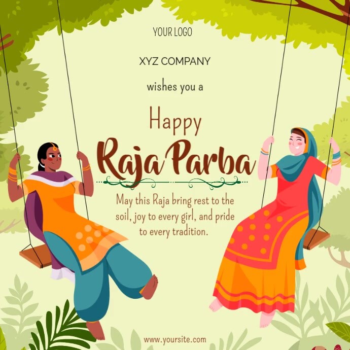 Copy of Raja Parba Greetings Instagram Post Template | PosterMyWall