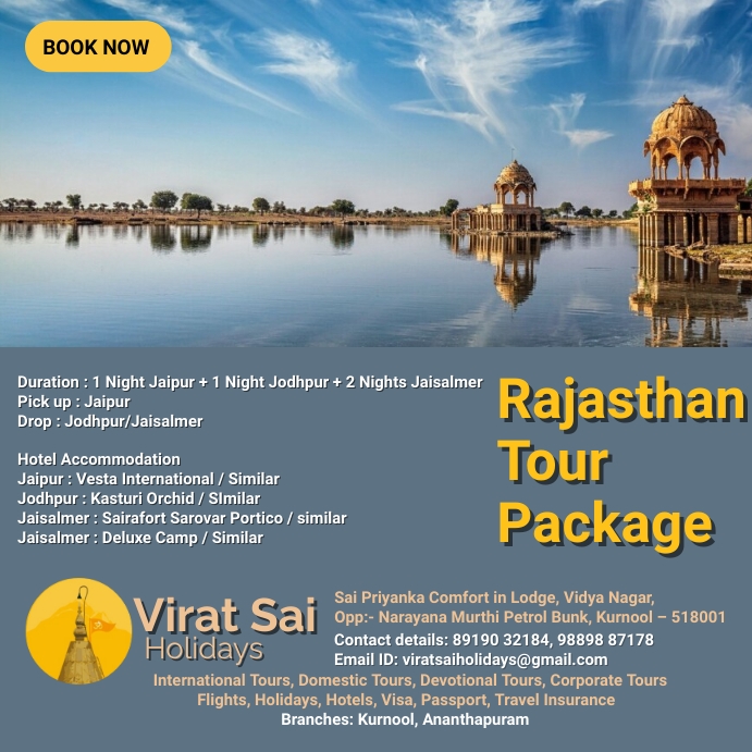 Rajasthan Tour Package Template | PosterMyWall