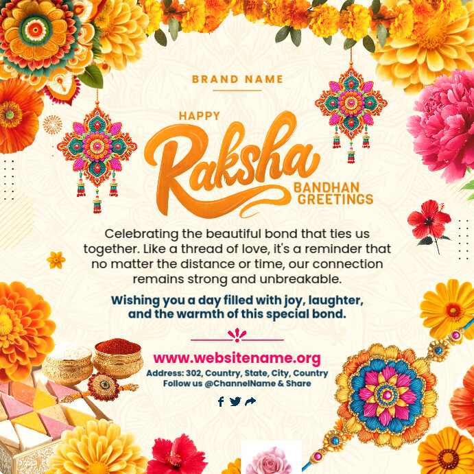 Copy of Raksha Bandhan Best Wishes Post Template | PosterMyWall
