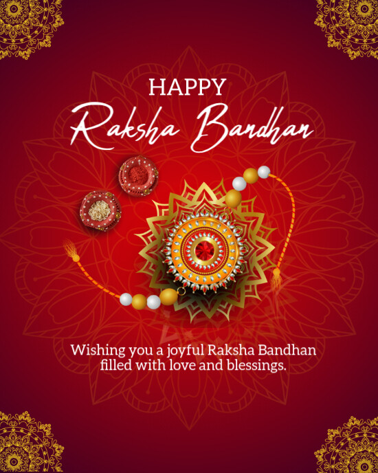 Copy of Raksha Bandhan Red Illustrative Template Instagram Portrait ...