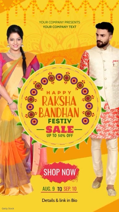 Raksha Bandhan Sale Instagram Reel Ad Templat template