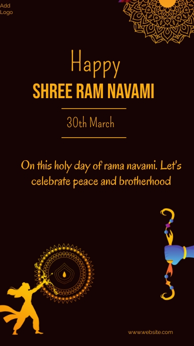 Ram navami, shree ram navami post Instagram Story template