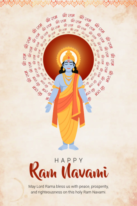 Ram Navami Celebration Poster Template | PosterMyWall