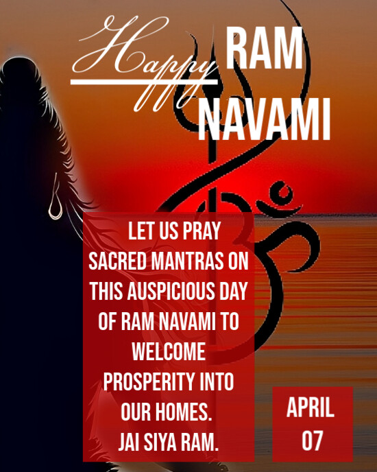 Ram navami day Instagram Portrait template