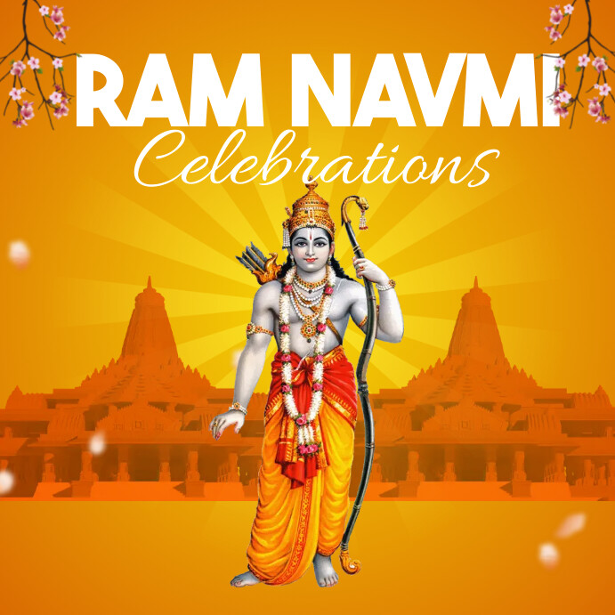 ram navmi flyers Instagram Post template