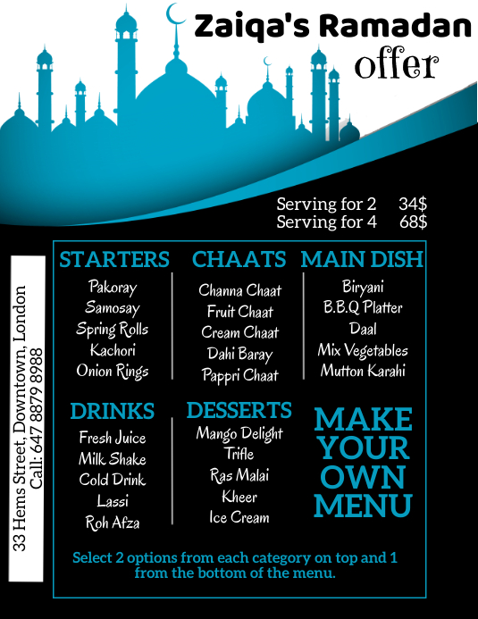 Copy of ramadan, menu | PosterMyWall
