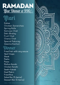 Ramadan menu, eid, ramzan,islamic A5 template