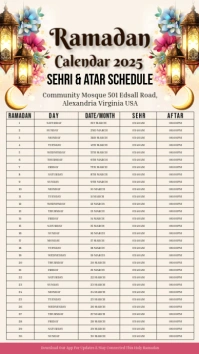 Ramadan timetable, ramadan schedule, event Instagram na Kuwento template