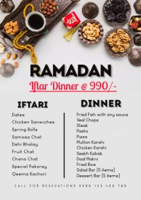Ramadan menu, islamic, iftar, ramazan, menu A1 template
