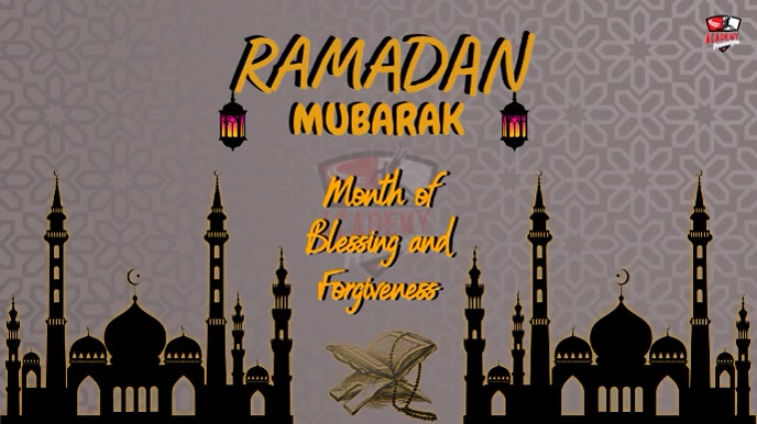 Ramadan, Ramadan Mubarak, رمضان مبار Digital Display (16:9) template