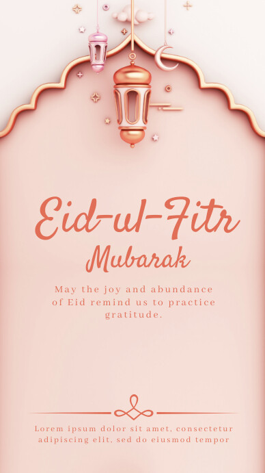 Pink Eid Mubarak Design Instagram Story template