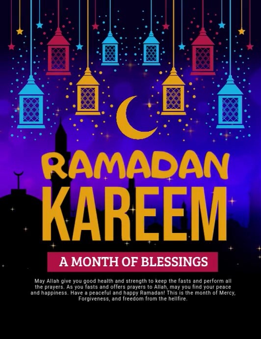 Ramadan,Ramazan aftar,eid Ulotka (US Letter) template
