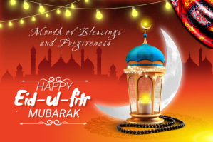 ramadan & eid ul fitr Celebration Etichetta template