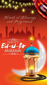 ramadan & eid ul fitr Celebration Digitale display (9:16) template