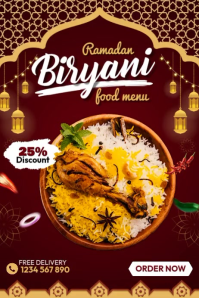 Ramadan Biryani Menu Poster template